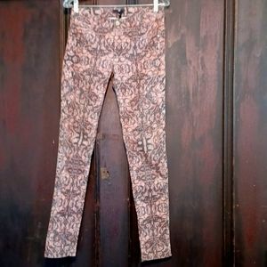 Colorful Stretch Denim Skinny Jeans H&M women's 10 Pink & Grey